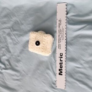 Two Pocket Handmade Crochet Cream Wallet